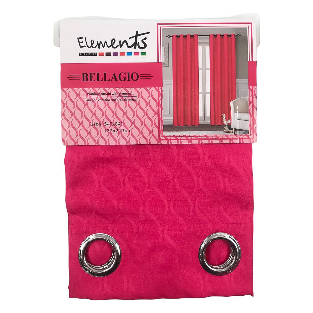 Cortina Elements Furniture Bellagio Con Aros de Metal 54" x 84" - Fucsia