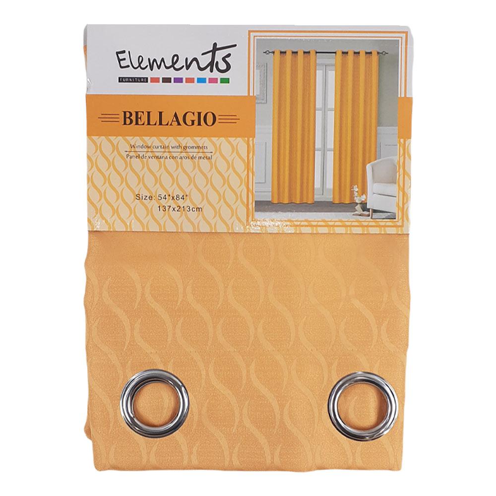 Cortina Elements Furniture Bellagio Con Aros de Metal 54" x 84" - Amarillo