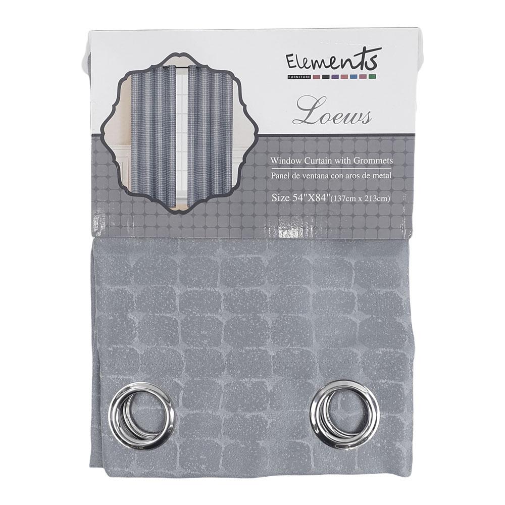 Cortina Elements Forniture Loews con Aros 54" x 84" - Plateado