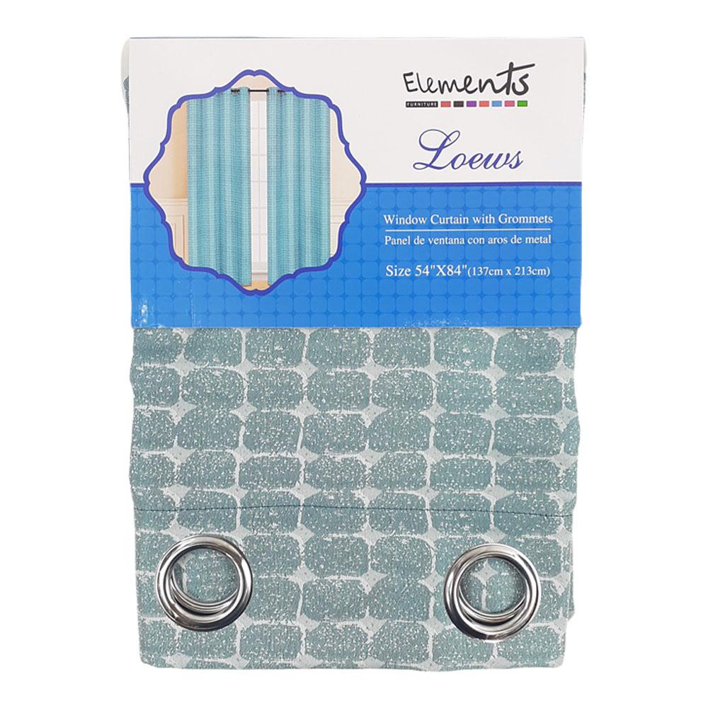 Cortina Elements Forniture Loews con Aros 54" x 84" - Aguamarina