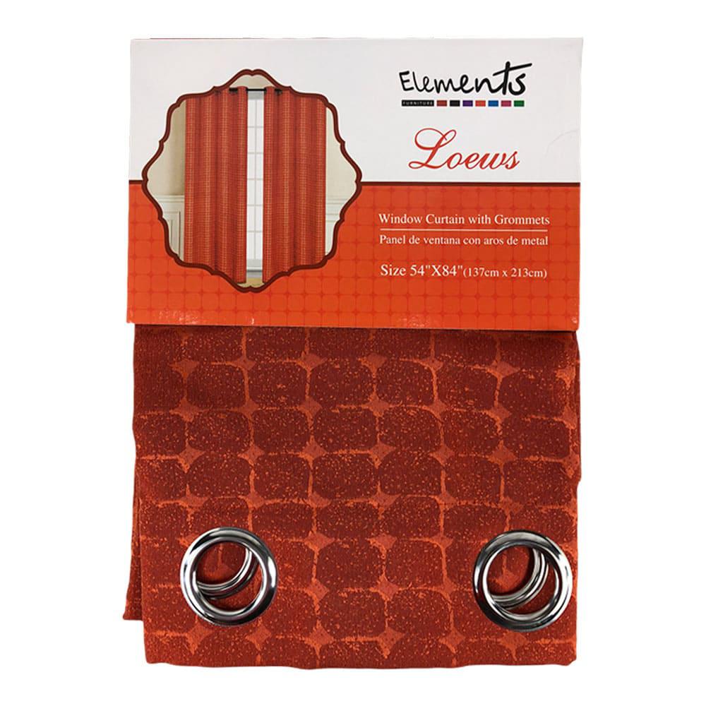 Cortina Elements Forniture Loews con Aros 54" x 84" - Naranja