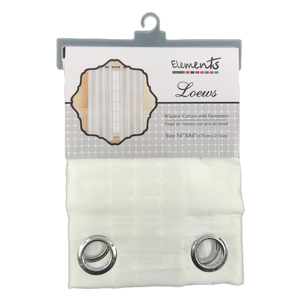 Cortina Elements Forniture Loews con Aros 54" x 84" - Blanco