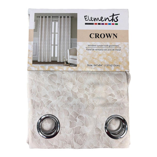 Cortina Elements Furniture Crown Con Aros de Metal 54" x 84" - Beige