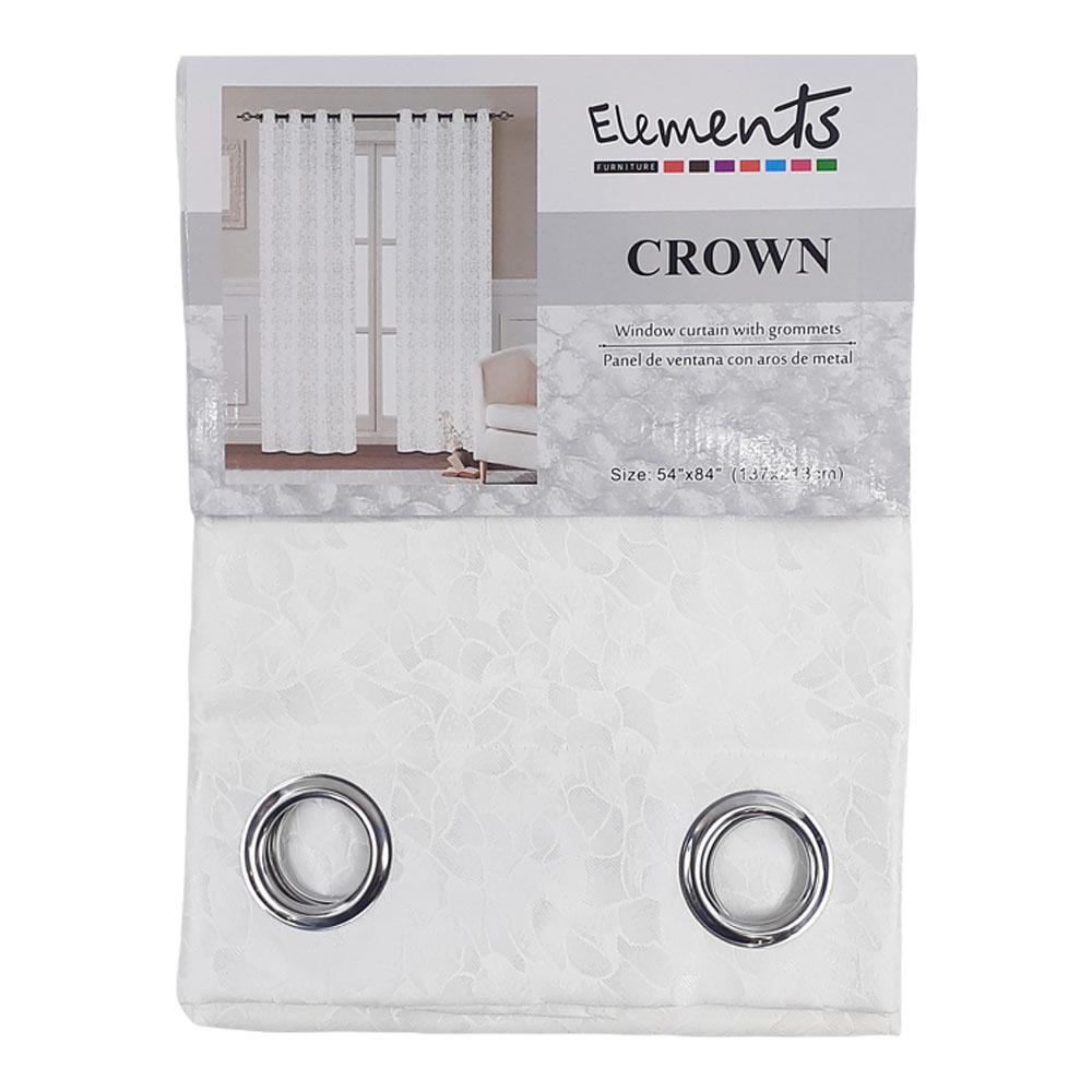 Cortina Elements Furniture Crown Con Aros de Metal 54" x 84" - Blanco