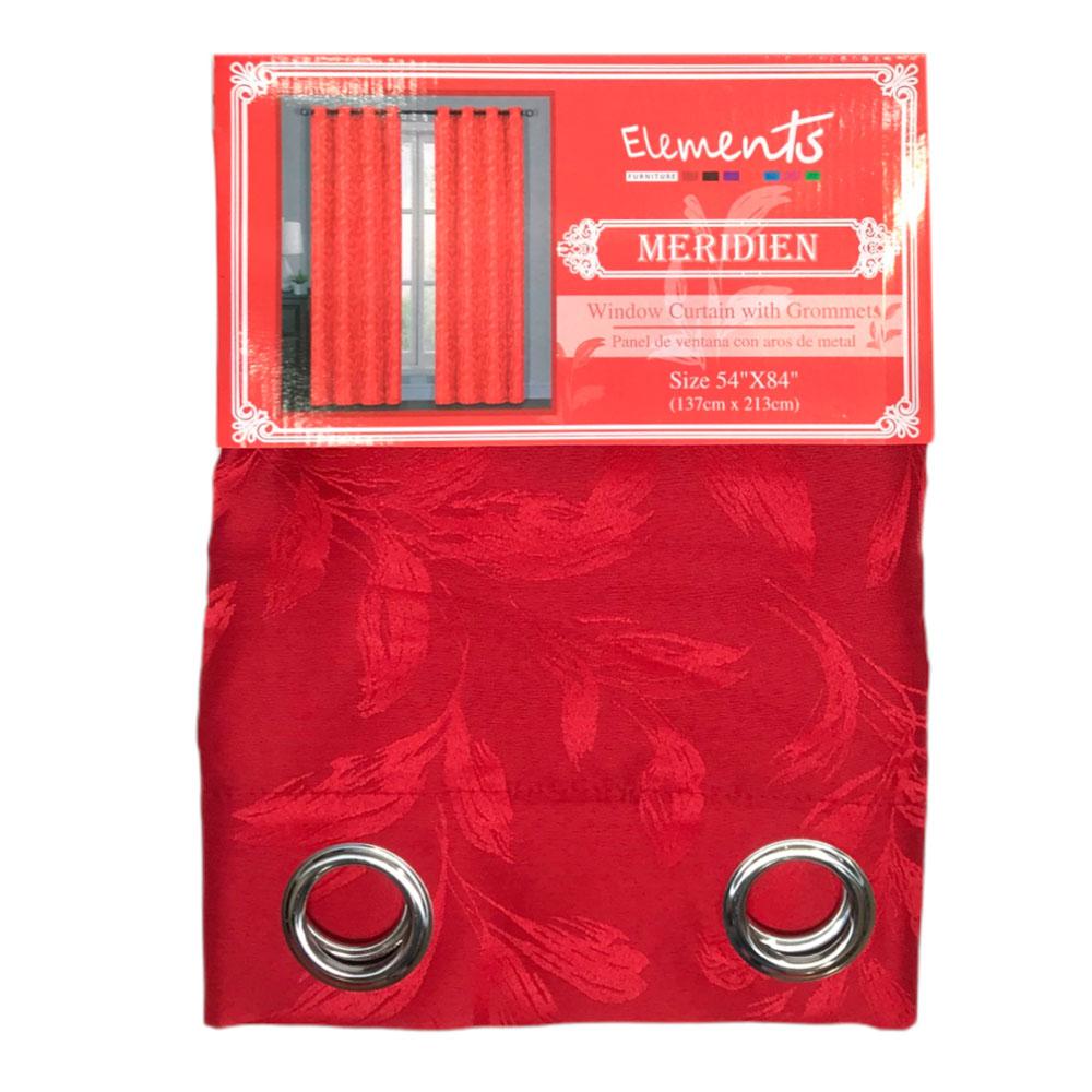 Cortina Elements Furniture Meridien Con Aros 54" x 84" - Rojo