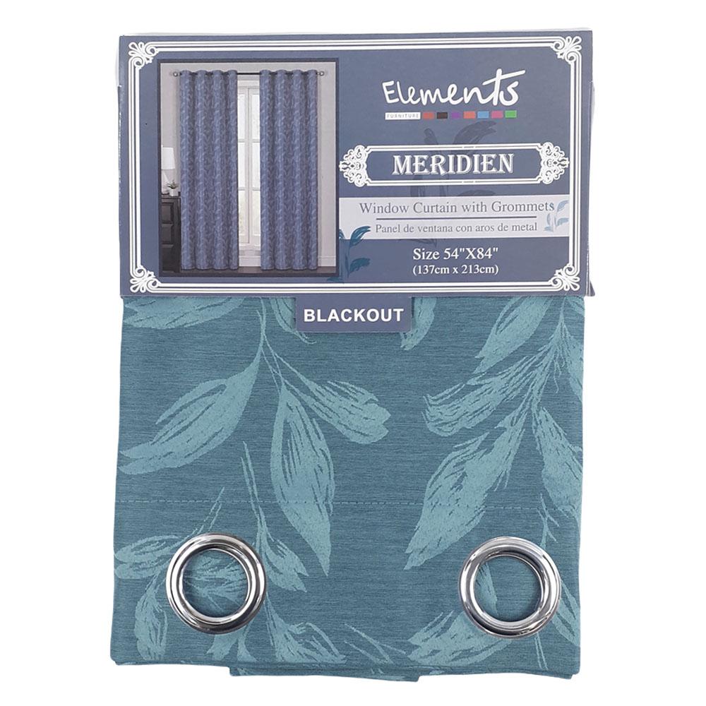 Cortina Elements Forniture Meridien Teal Blackout con Aros 54" x 84" - Aguamarina Oscuro