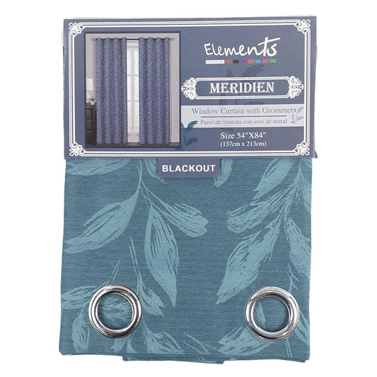 Cortina Elements Forniture Meridien Teal Blackout con Aros 54" x 84" - Aguamarina Oscuro