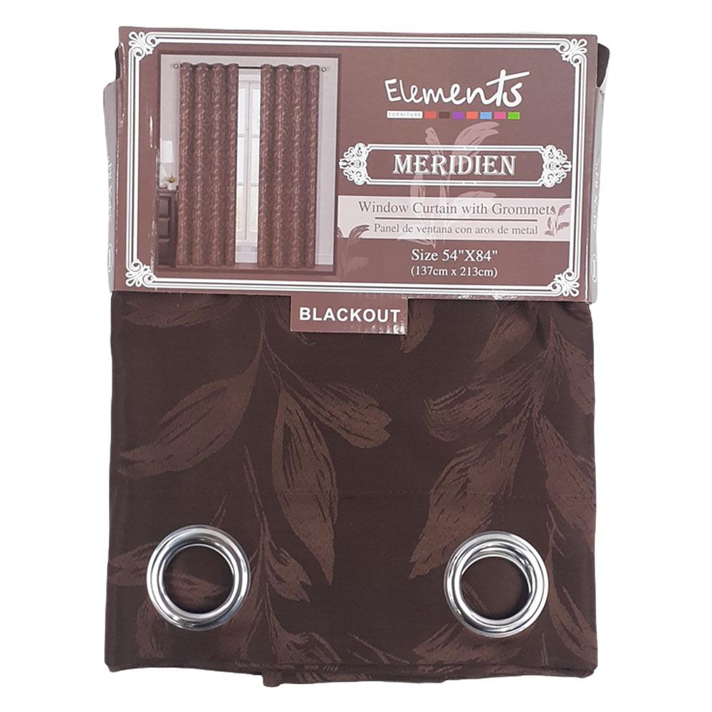 Cortina Elements Forniture Meridien Teal Blackout con Aros 54" x 84" - Chocolate