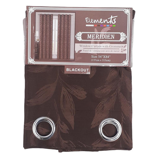 Cortina Elements Forniture Meridien Teal Blackout con Aros 54" x 84" - Chocolate