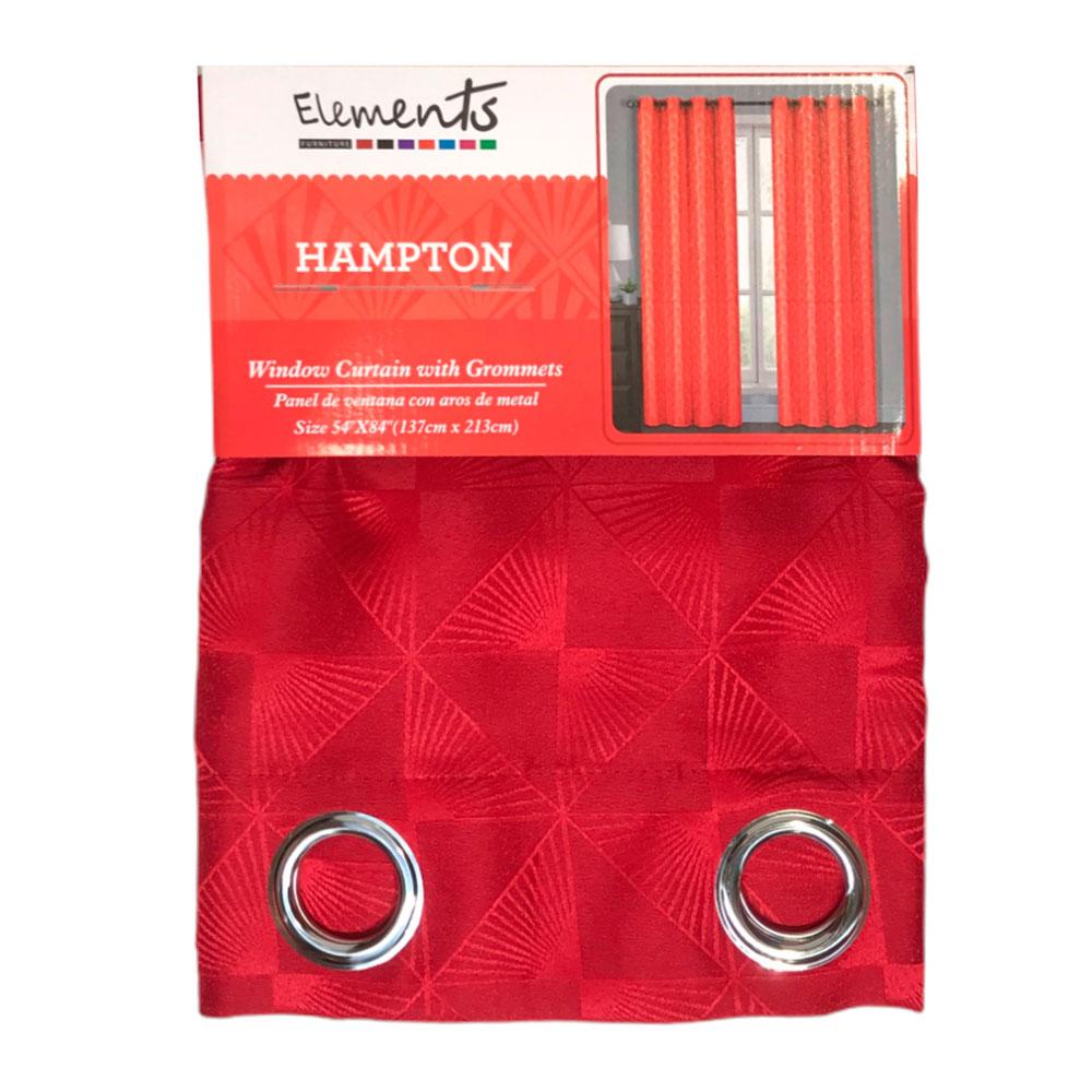 Cortina Elements Furniture Hampton Con Aros de 54" x 84" - Rojo