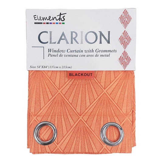 Cortina Elements Furniture Clarion Blackout Con Aros 54" x 84" - Naranja