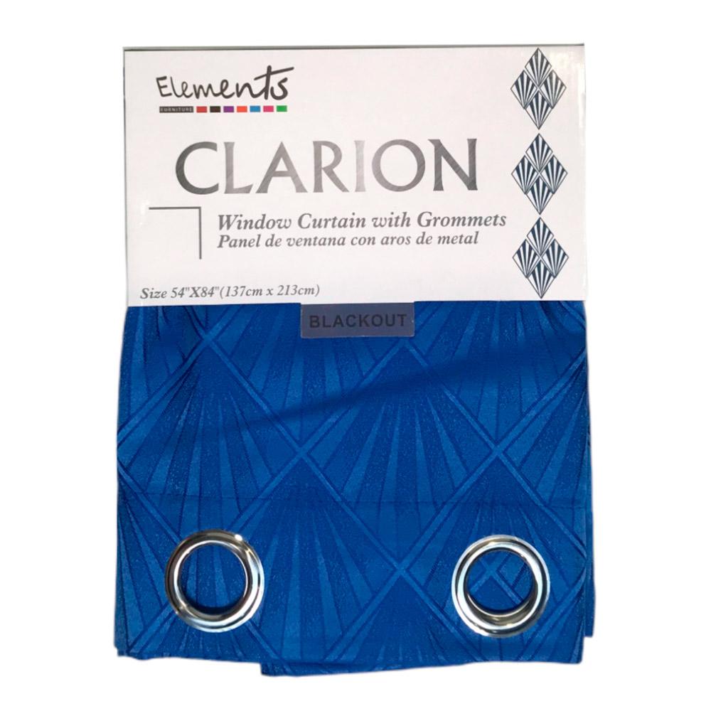 Cortina Elements Furniture Clarion Blackout Con Aros 54" x 84" - Azul