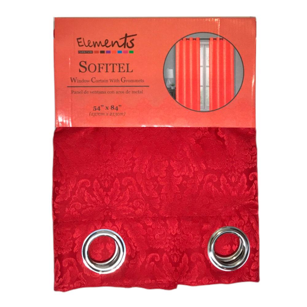 Cortina Elements Furniture Sofitel Con Aros 54" x 84" - Rojo