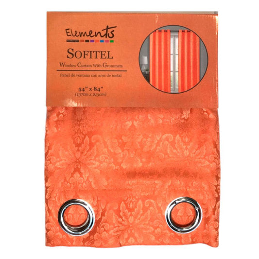 Cortina Elements Furniture Sofitel Con Aros 54" x 84" - Naranja Claro