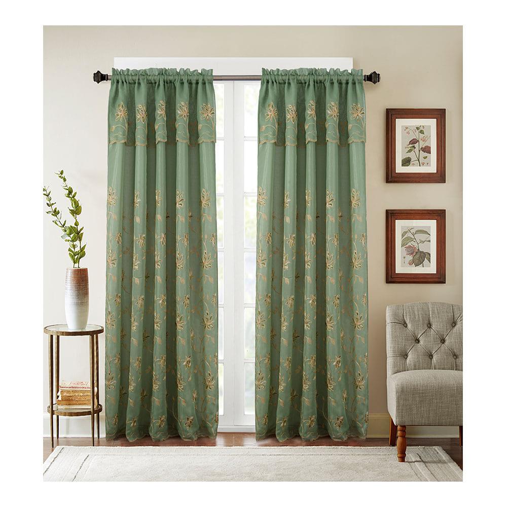 Cortina Durant Bordada Rt Designer de 54'' x 84'' - Lima Oscuro