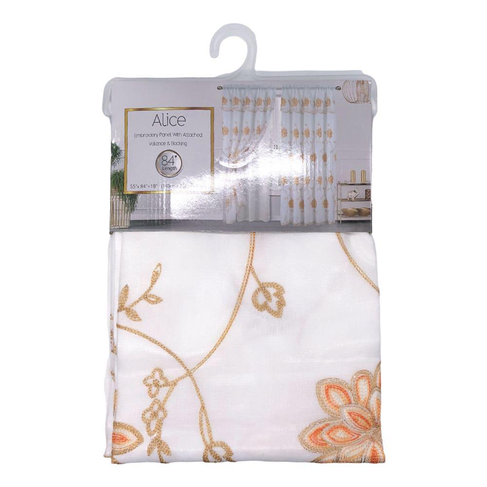 Cortina Sally Textile Alice Con Rod Pocket 55" x 84" - Naranja Claro