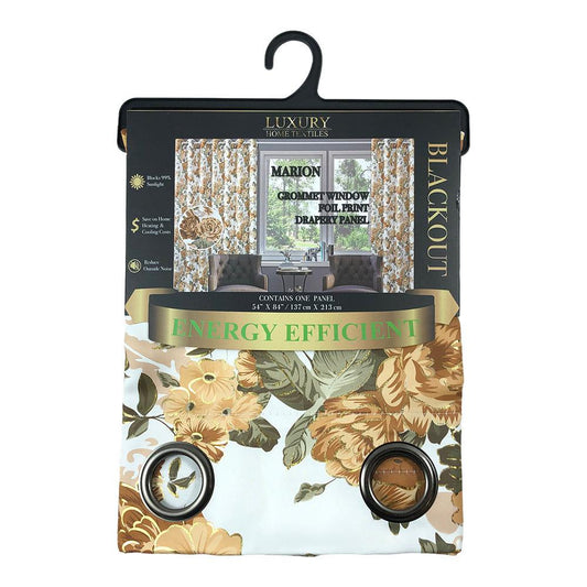 Cortina Luxury Marion Blackout Con Aros 54" x 84" - Dorado