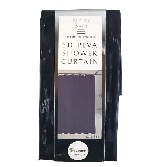 Cortina Para Baño 3D Estex Purity Bath Peva de 70" x 72" - Negro