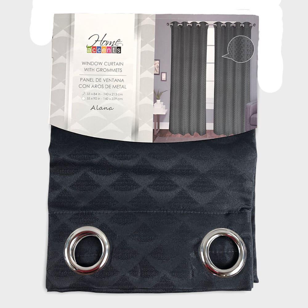 Cortina Alana Home Accents Con Aros de 55" x 84" - Gris Oscuro