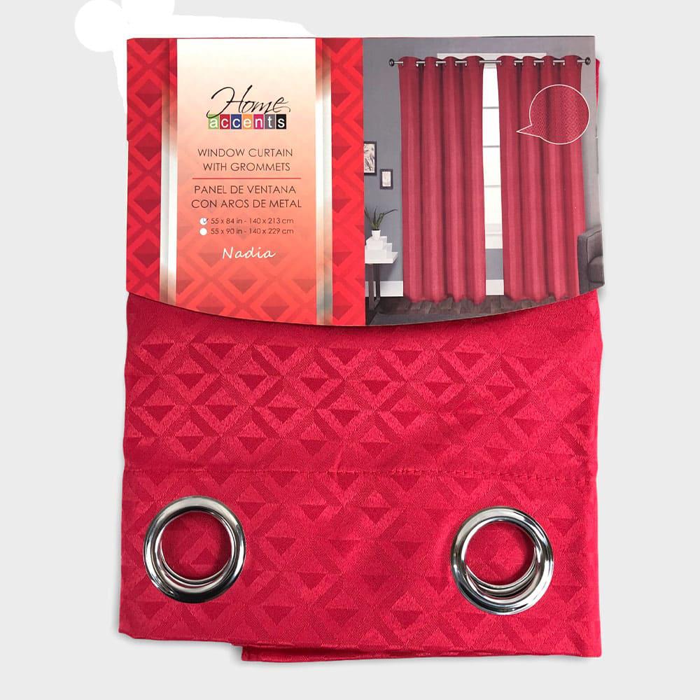 Cortina Home Accents Nadia Con Aros de 54" x 84'' - Rojo