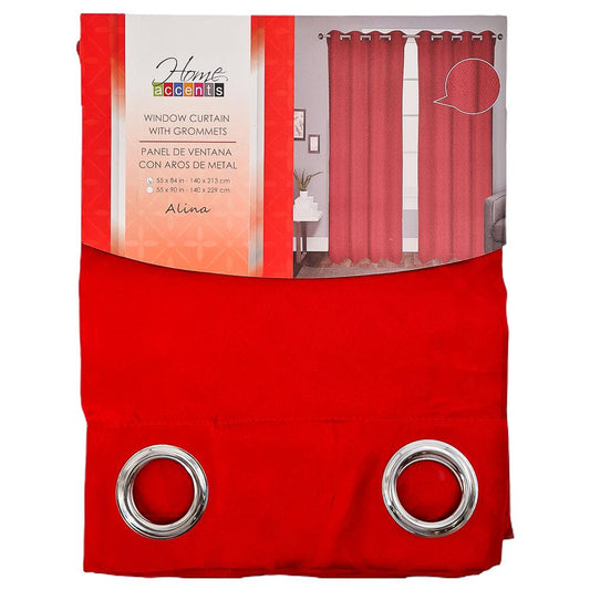 Cortina Home Accents Alina Con Aros 55" x 84" - Rojo