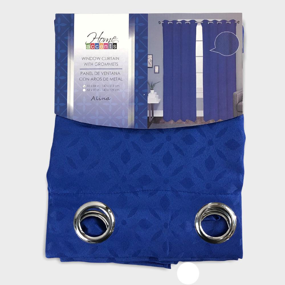 Cortina Alina Home Accents Con Aros de 54" x 84" - Azul