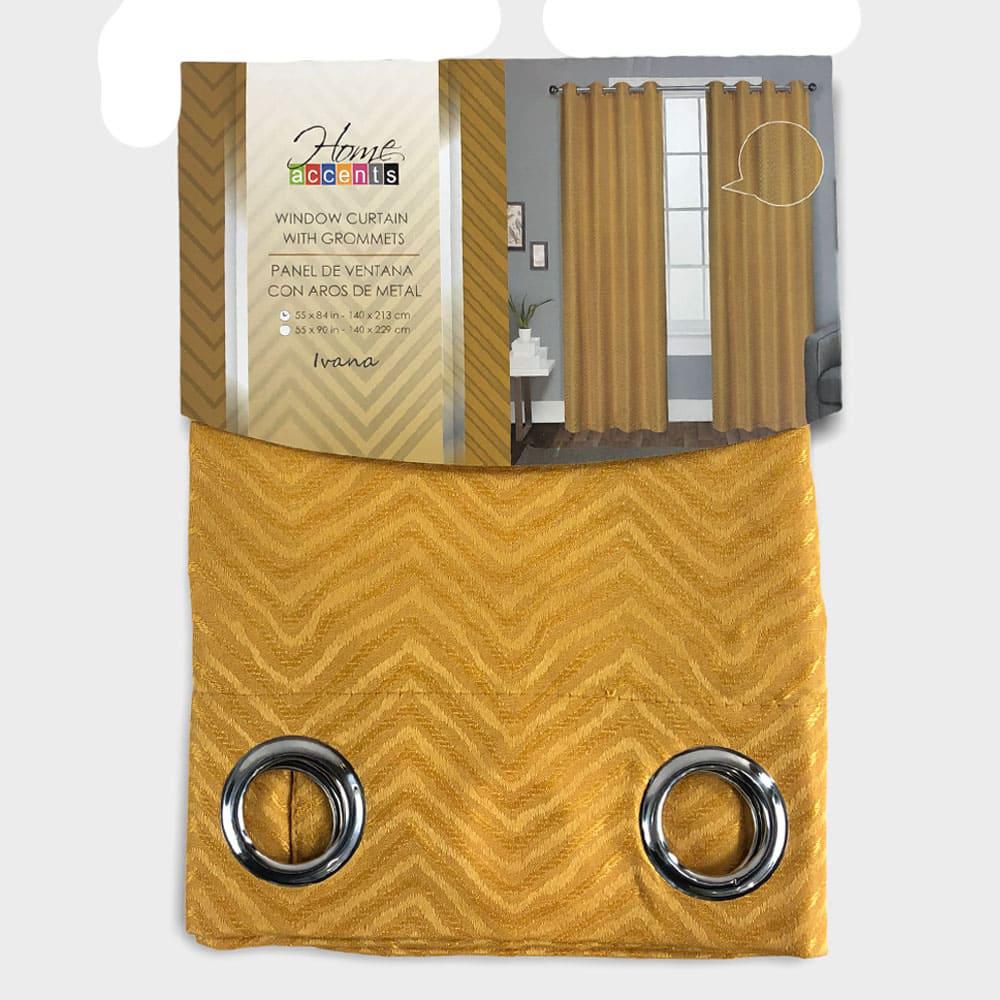 Cortina Ivana Home Accents Con Aros de 54" x 84" - Dorado