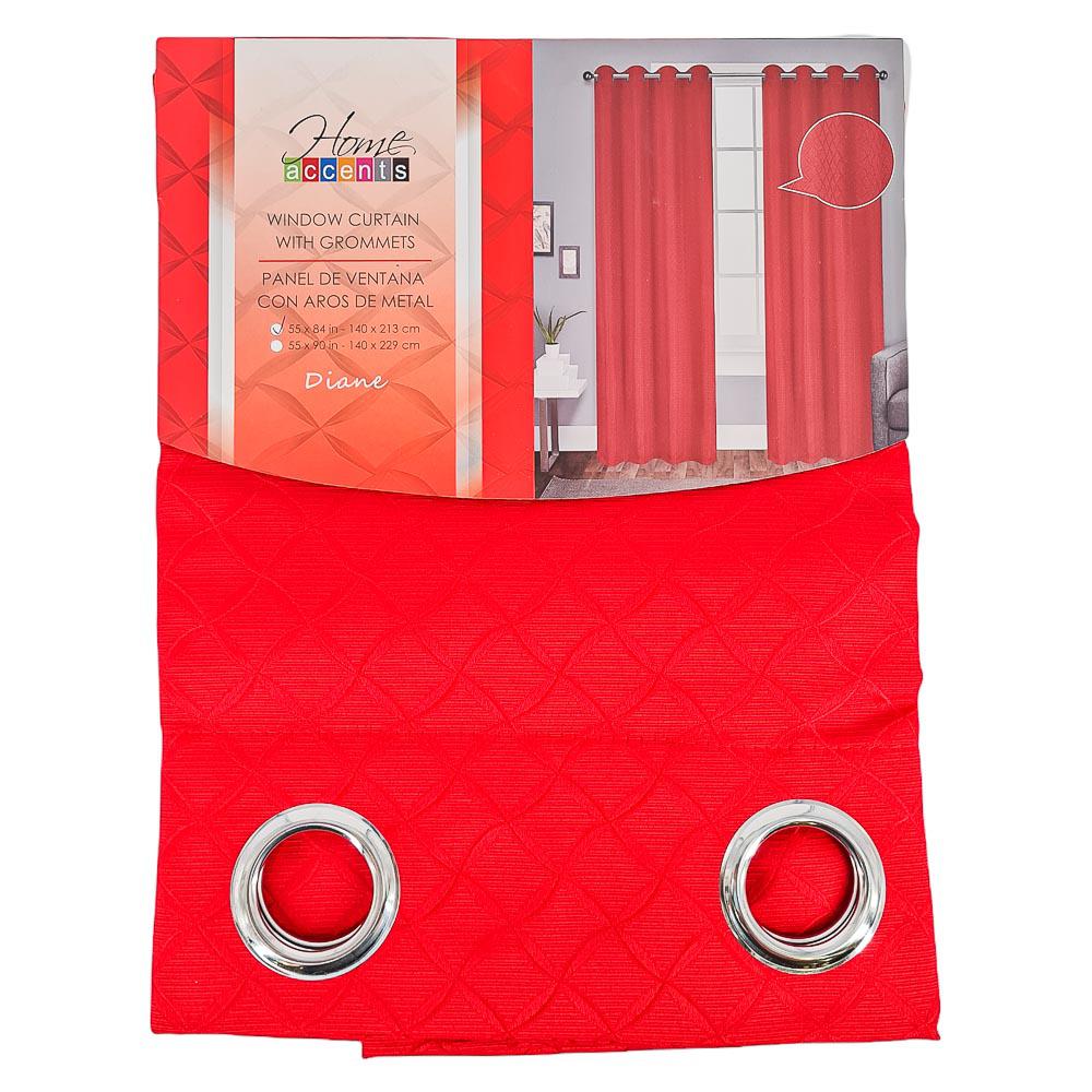 Cortina Home Accents Diane Con Aros de 55" x 84" - Rojo