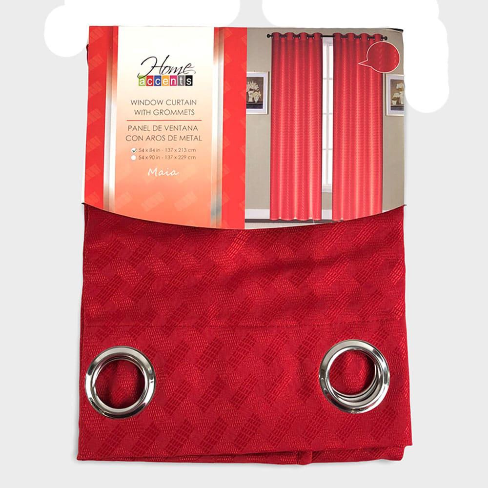 Cortina Maia Home Accents Con Aros de 54" x 84" - Rojo