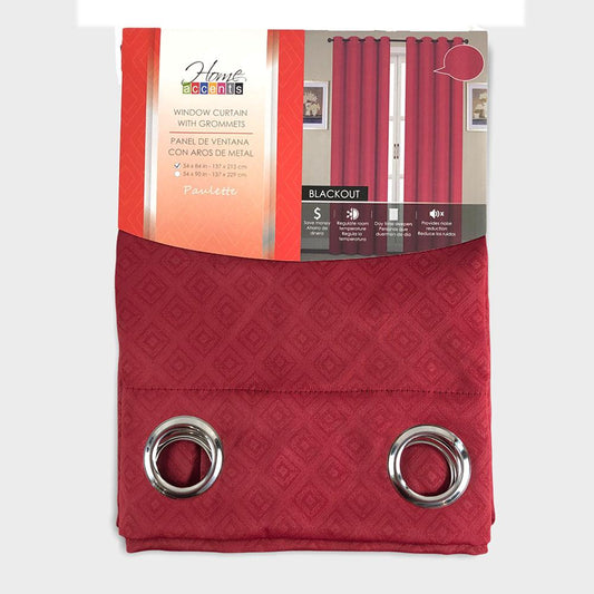 Cortina Home Accents Paulette Con Aros de 54" x 84" - Rojo