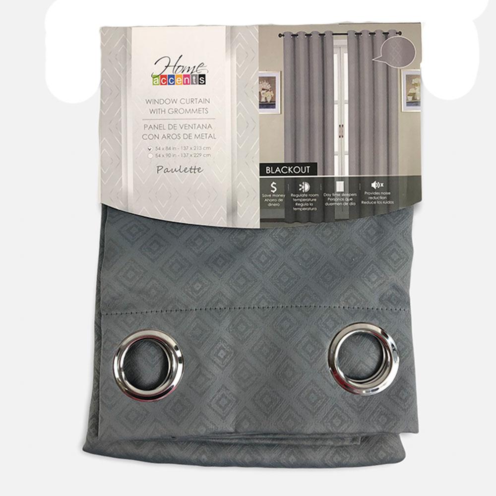 Cortina Home Accents Paulette Con Aros de 54" x 84" - Gris