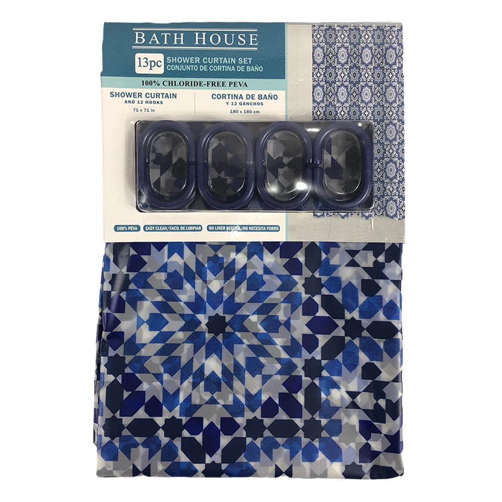 Cortina Para Baño Four Seasons Con Gancho 71" x 71" - Surtido