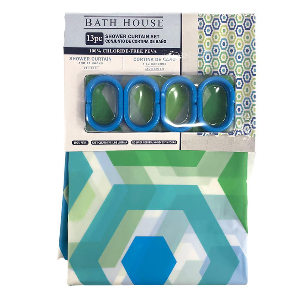 Cortina Para Baño Four Seasons Con Gancho 71" x 71" - Surtido