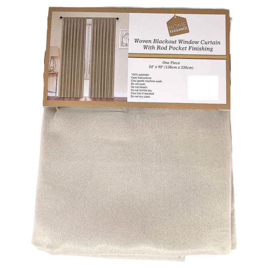 Cortina Rodpocked Con Aros Home Elegance 54'' x 90'' - Trigo