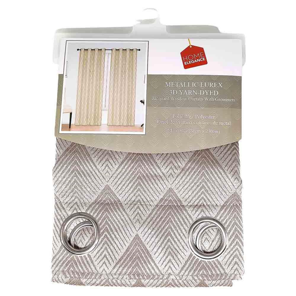 Cortina Jacquard Con Aros Home Elegance 54'' x 90'' - Trigo