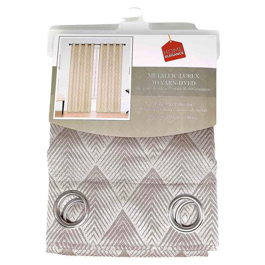 Cortina Jacquard Con Aros Home Elegance 54'' x 90'' - Trigo