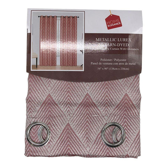 Cortina Jacquard Con Aros Home Elegance 54'' x 90'' - Rojo Oscuro