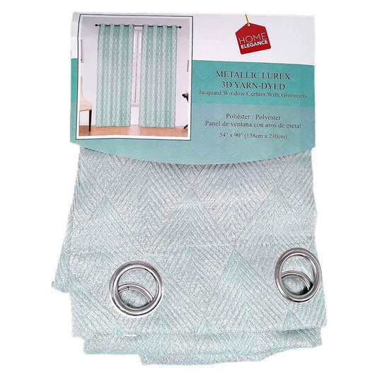 Cortina Jacquard Con Aros Home Elegance 54'' x 90'' - Menta