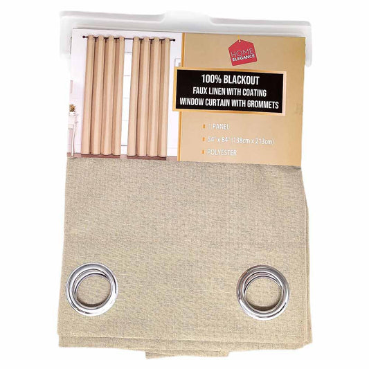 Cortina Blackout Con Aros Home Elegance 54'' x 84'' - Trigo