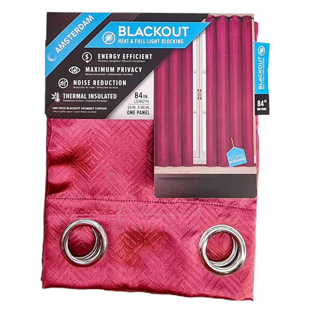 Cortina Amsterdam Home Elegance Con Aros 54'' x 84'' - Rojo Oscuro