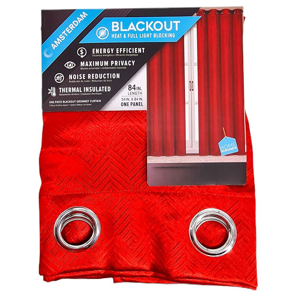 Cortina Amsterdam Home Elegance Con Aros 54'' x 84'' - Rojo