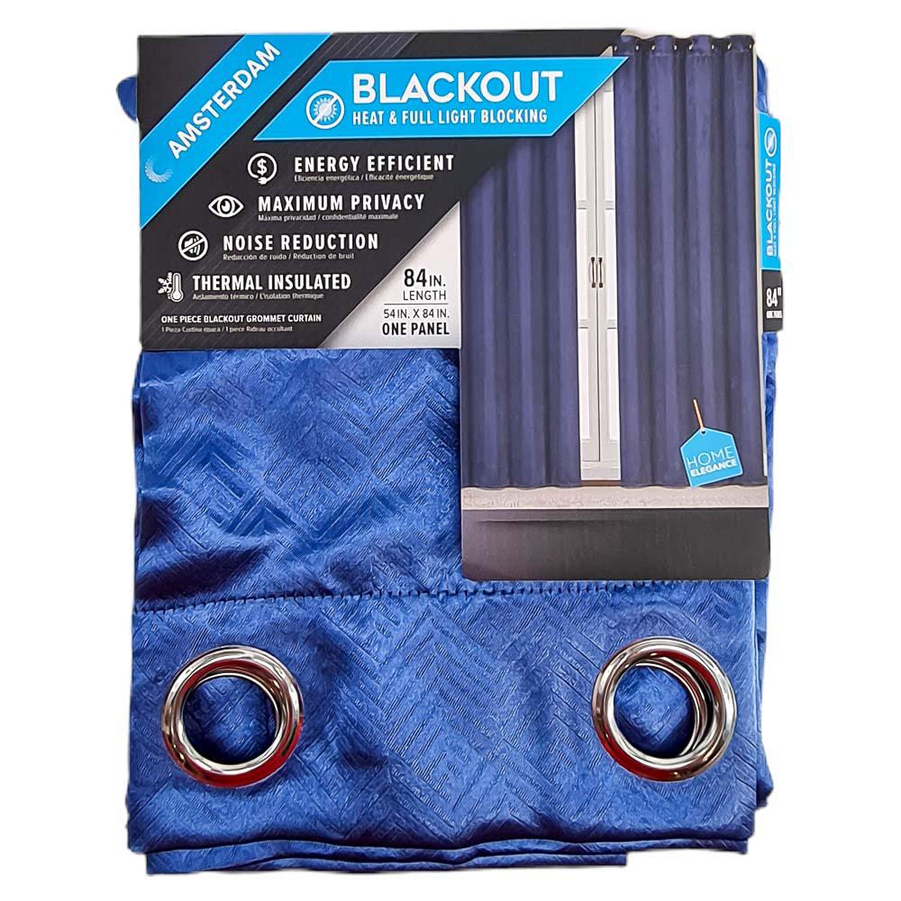 Cortina Amsterdam Home Elegance Con Aros 54'' x 84'' - Azul Marino