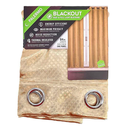 Cortina Palermo Home Elegance Con Aros 54'' x 84'' - Dorado