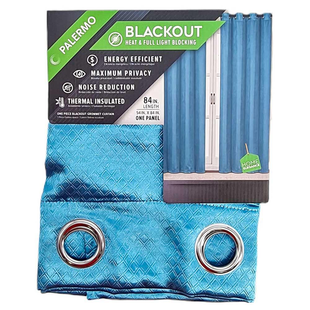 Cortina Palermo Home Elegance Con Aros 54'' x 84'' - Aguamarina Oscuro