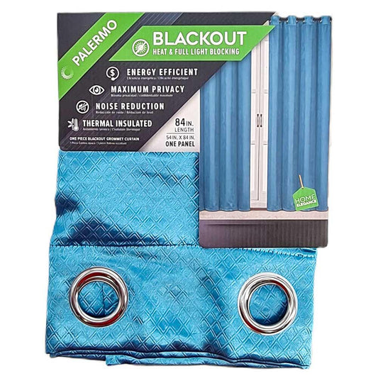 Cortina Palermo Home Elegance Con Aros 54'' x 84'' - Aguamarina Oscuro