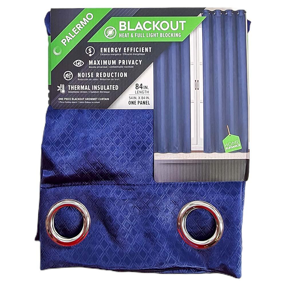 Cortina Palermo Home Elegance Con Aros 54'' x 84'' - Azul Marino