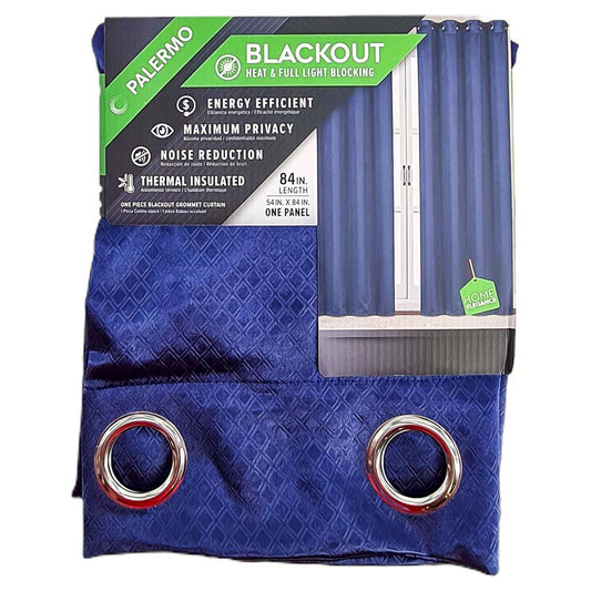 Cortina Palermo Home Elegance Con Aros 54'' x 84'' - Azul Marino