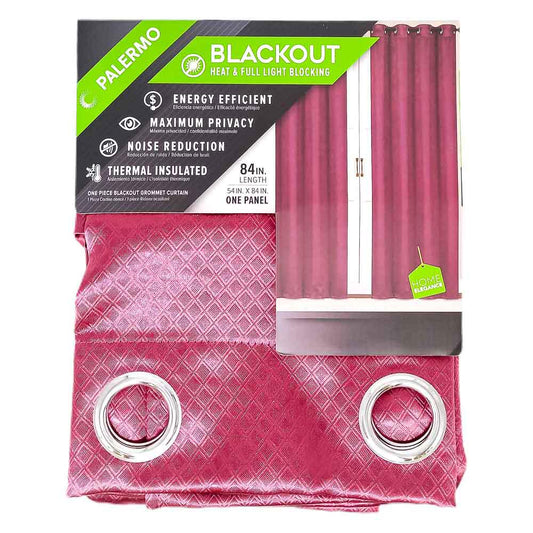 Cortina Palermo Home Elegance Con Aros 54'' x 84'' - Rojo Oscuro