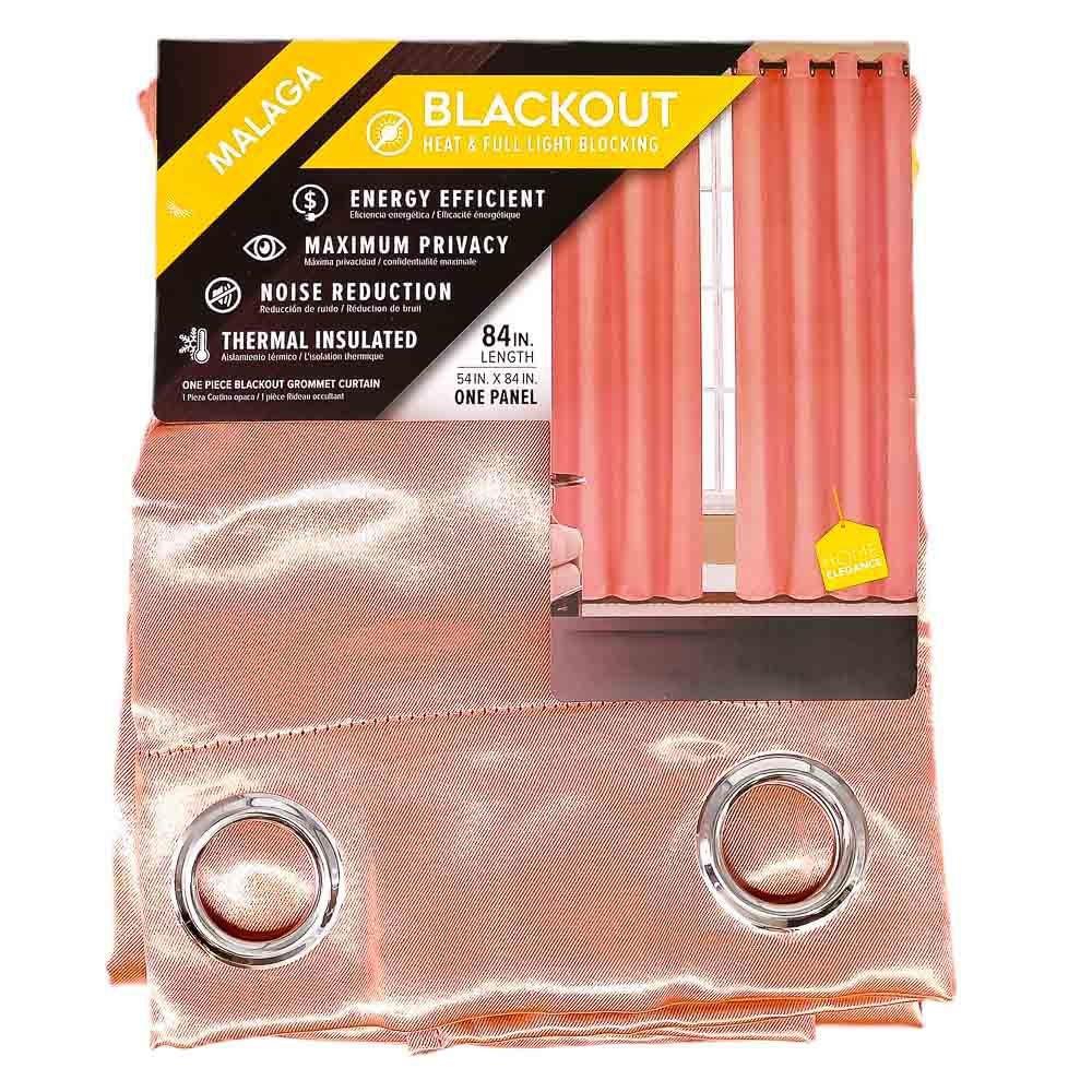 Cortina Malaga Home Elegance Con Aros 54'' x 84'' - Coral