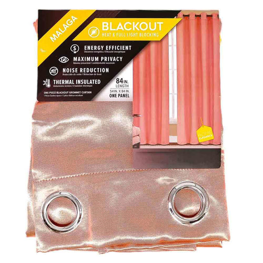 Cortina Malaga Home Elegance Con Aros 54'' x 84'' - Coral